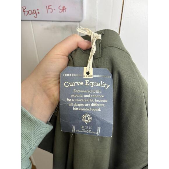 Democracy Pants Womens 14 Ab Solution Skyrise Wide Leg Trouser Earthy Olive - Picture 2 of 8